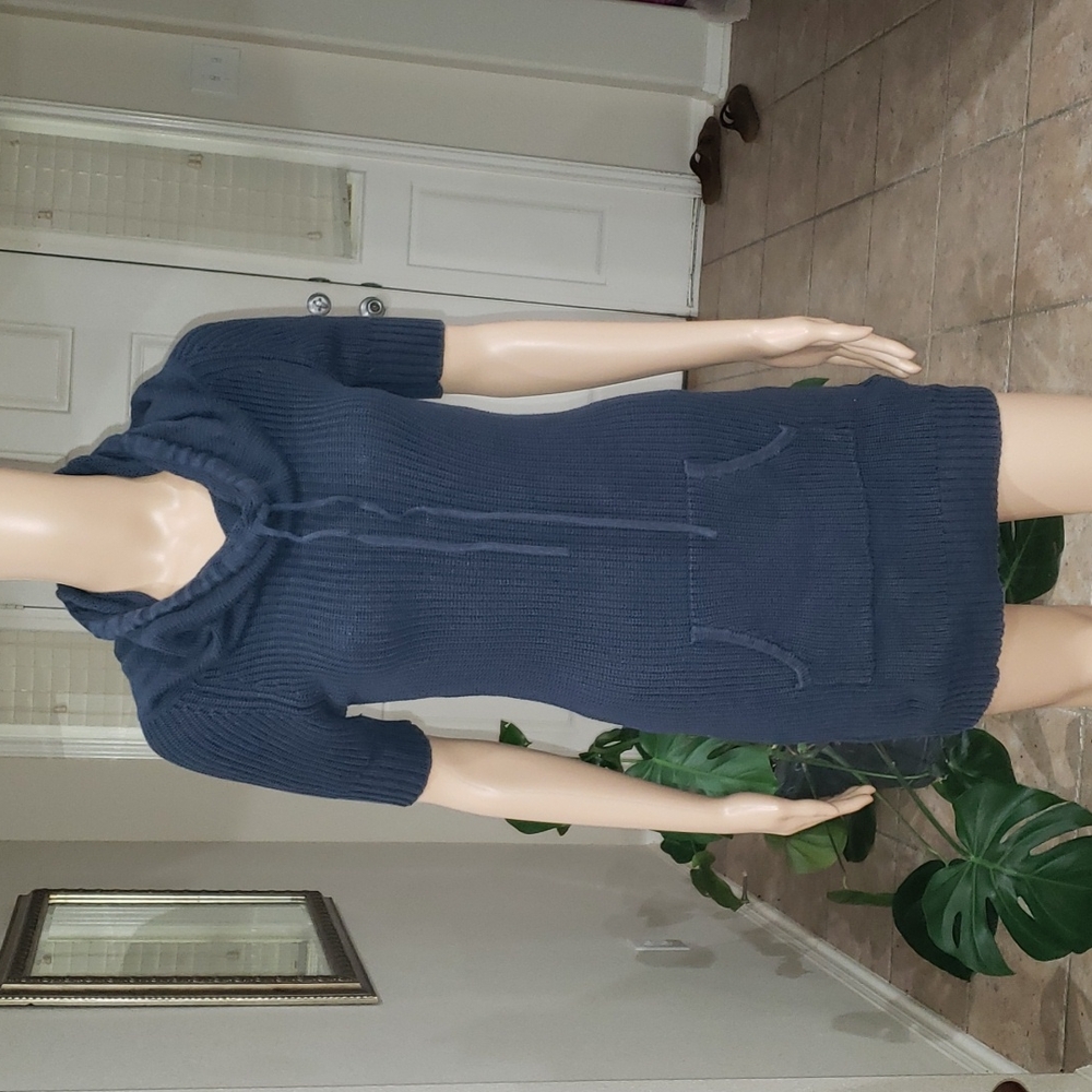 GoldenState m drawstring cowlneck mini sweater dress tunic stretchy personal fit